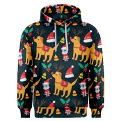 Funny Christmas Pattern Background Men s Overhead Hoodie