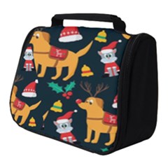 Funny Christmas Pattern Background Full Print Travel Pouch (small)