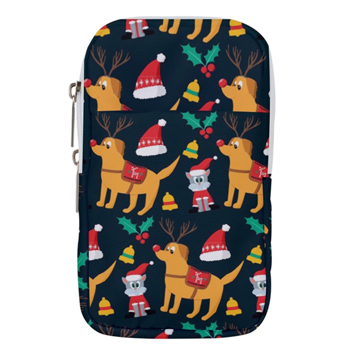 Funny Christmas Pattern Background Waist Pouch (Large)