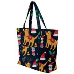 Funny Christmas Pattern Background Zip Up Canvas Bag