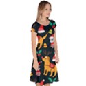 Funny Christmas Pattern Background Classic Short Sleeve Dress View3