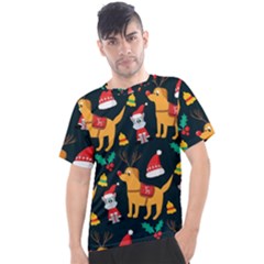 Funny Christmas Pattern Background Men s Sport Top