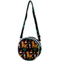 Funny Christmas Pattern Background Crossbody Circle Bag View1