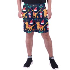 Funny Christmas Pattern Background Men s Pocket Shorts