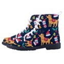 Funny Christmas Pattern Background Women s High-Top Canvas Sneakers View2