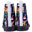 Funny Christmas Pattern Background Women s High-Top Canvas Sneakers View4