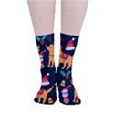 Funny Christmas Pattern Background Smooth Crew Length Tube Socks View1