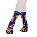 Funny Christmas Pattern Background Smooth Crew Length Tube Socks View3