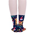 Funny Christmas Pattern Background Smooth Crew Length Tube Socks View4