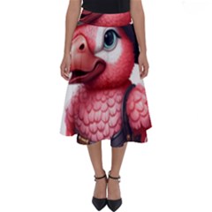 Kawaii Pink Parrot Pirate Perfect Length Midi Skirt