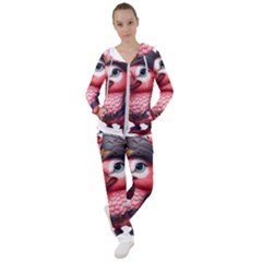 Kawaii Pink Parrot Pirate Women s Tracksuit