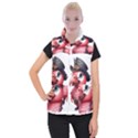 Kawaii Pink Parrot Pirate Women s Button Up Vest View1