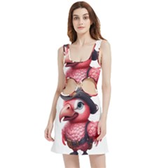 Kawaii Pink Parrot Pirate Velour Cutout Dress by KawaiiArtStyle