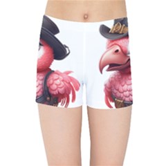 Kawaii Pink Parrot Pirate Kids  Sports Shorts