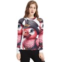 Kawaii Pink Parrot Pirate Women s Long Sleeve Rash Guard View1