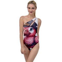 Kawaii Pink Parrot Pirate To One Side Swimsuit by KawaiiArtStyle