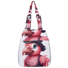 Kawaii Pink Parrot Pirate Center Zip Backpack