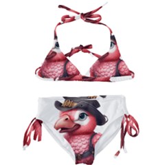 Kawaii Pink Parrot Pirate Kids  Classic Bikini Set by KawaiiArtStyle