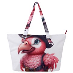 Kawaii Pink Parrot Pirate Full Print Shoulder Bag