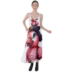 Kawaii Pink Parrot Pirate Tie Back Maxi Dress by KawaiiArtStyle