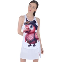 Kawaii Pink Parrot Pirate Racer Back Mesh Tank Top by KawaiiArtStyle