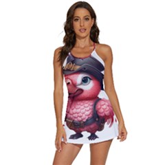 Kawaii Pink Parrot Pirate 2-in-1 Flare Activity Dress by KawaiiArtStyle