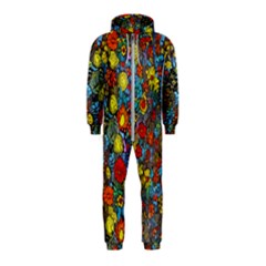 Mid Century Retro Floral 1970s 1960s Pattern 56 Hooded Jumpsuit (kids)