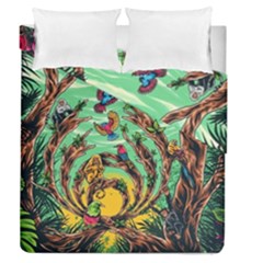 Monkey Tiger Bird Parrot Forest Jungle Style Duvet Cover Double Side (queen Size)