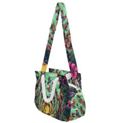 Monkey Tiger Bird Parrot Forest Jungle Style Rope Handles Shoulder Strap Bag