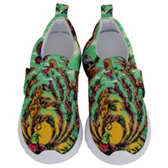 Monkey Tiger Bird Parrot Forest Jungle Style Kids  Velcro No Lace Shoes