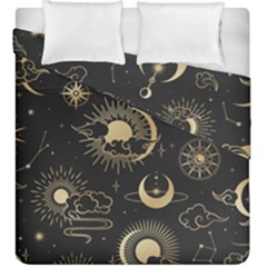 Asian Seamless Pattern With Clouds Moon Sun Stars Vector Collection Oriental Chinese Japanese Korean Duvet Cover Double Side (king Size)