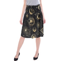 Asian Seamless Pattern With Clouds Moon Sun Stars Vector Collection Oriental Chinese Japanese Korean Midi Beach Skirt