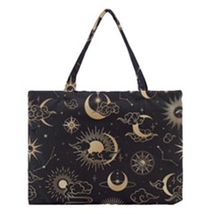 Asian Seamless Pattern With Clouds Moon Sun Stars Vector Collection Oriental Chinese Japanese Korean Medium Tote Bag