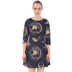 Asian Seamless Pattern With Clouds Moon Sun Stars Vector Collection Oriental Chinese Japanese Korean Smock Dress