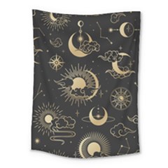 Asian Seamless Pattern With Clouds Moon Sun Stars Vector Collection Oriental Chinese Japanese Korean Medium Tapestry