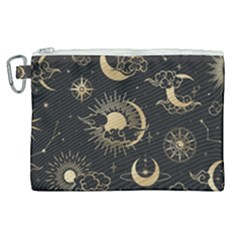 Asian Seamless Pattern With Clouds Moon Sun Stars Vector Collection Oriental Chinese Japanese Korean Canvas Cosmetic Bag (xl)