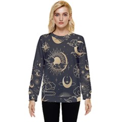 Asian Seamless Pattern With Clouds Moon Sun Stars Vector Collection Oriental Chinese Japanese Korean Hidden Pocket Sweatshirt