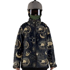 Asian Seamless Pattern With Clouds Moon Sun Stars Vector Collection Oriental Chinese Japanese Korean Men s Zip Ski And Snowboard Waterproof Breathable Jacket