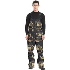 Asian Seamless Pattern With Clouds Moon Sun Stars Vector Collection Oriental Chinese Japanese Korean Men s Front Zip Ski And Snowboard Bib Pants