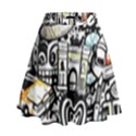 New York City Nyc Broadway Doodle Art High Waist Skirt View1