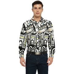 New York City Nyc Broadway Doodle Art Men s Long Sleeve Shirt