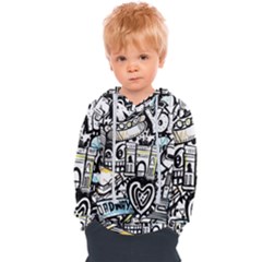 New York City Nyc Broadway Doodle Art Kids  Overhead Hoodie