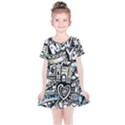 New York City Nyc Broadway Doodle Art Kids  Simple Cotton Dress View1