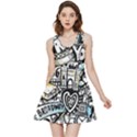 New York City Nyc Broadway Doodle Art Inside Out Reversible Sleeveless Dress View1