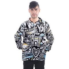 New York City Nyc Broadway Doodle Art Men s Half Zip Pullover