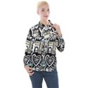 New York City Nyc Broadway Doodle Art Women s Long Sleeve Pocket Shirt View1