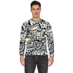 New York City Nyc Broadway Doodle Art Men s Fleece Sweatshirt