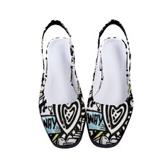 New York City Nyc Broadway Doodle Art Women s Classic Slingback Heels by Grandong