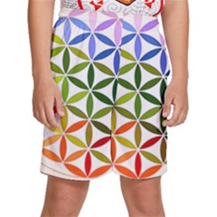 Mandala Rainbow Colorful Kids  Basketball Shorts by Grandong