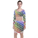 Mandala Rainbow Colorful Long Sleeve Crop Top & Bodycon Skirt Set View1